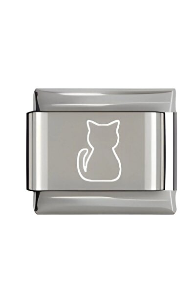 Sepetten Eve Kedi Çelik Italyan Charm