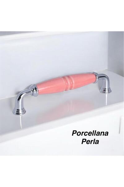 Porcellana Perla (16CM) - PEMBE-PORSELEN Metal Kulp Kulpu Dolap Çekmece  Mutfak Mobilya Banyo İnci160mm- STK3323