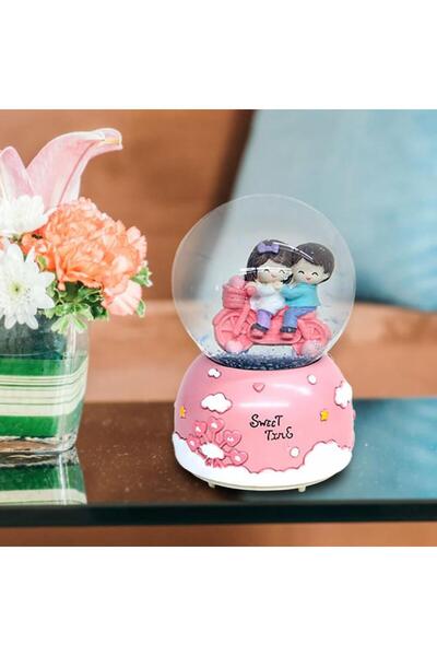 Hediye Kesesi Romantik Sevgili Sweet Time Motorlu Müzikli Kar Küresi 80cc