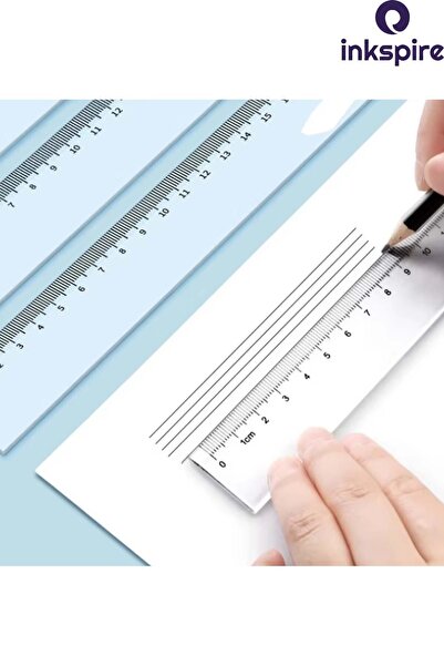 inkspire 50 cm Large Ruler - Quality Ruler with 1 Plastic Hanging and Holes Technical Drawing