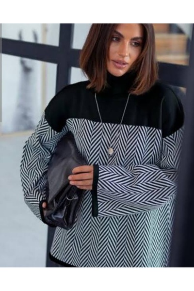 Ayfer Πλεκτό πουλόβερ με σχέδιο με λαιμόκοψη