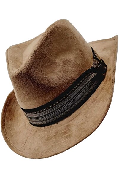 Uniquetrenders Pălărie unisex din nubuck cowboy Fedora