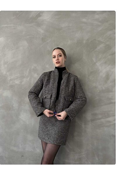 Semesia Fusta neagră mini pentru femei - Detaliu buzunar