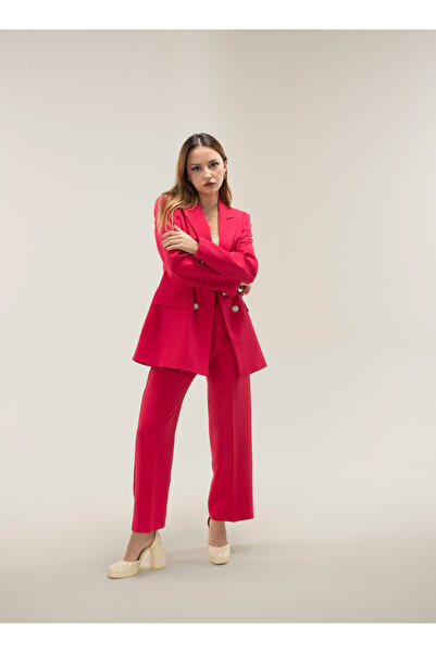 MY COUSİN Kruvaze Vatkalı Astarlı Gümüş Düğme Blazer ceket