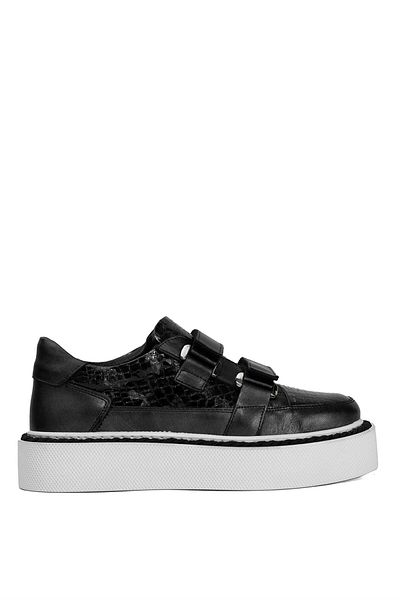 Ayakkabı Fuarı Elit DK34119 - Tenis clasic pentru femei din piele naturală de culoare antracit