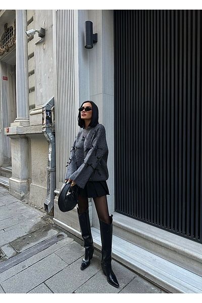LYMENS Fashion - Acrylic Sweater with Ribbon Detail - for Casual Daily Wear