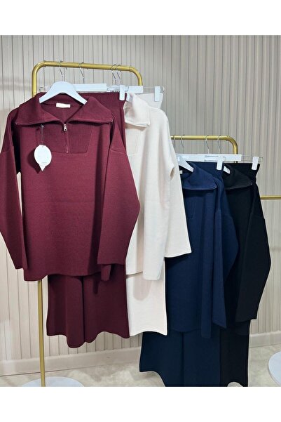 Lavanta Tekstil طقم نسائي من الفولاذ المحبوك مكون من قطعتين