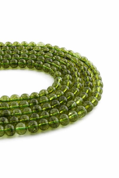 Uçar Doğaltaş Peridot Doğal Taş Parlak Küre Kesim 6mm Dizi
