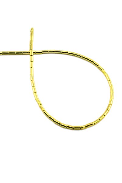 Uçar Doğaltaş Hematit Doğal Taş Parlak Altın Sarı 2x4mm Dizi