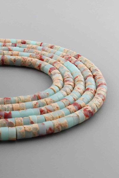 Uçar Doğaltaş Agalmatolite Doğal Taş Parlak Açık Mavi Dore Kesim 6x3mm Dizi [AA]