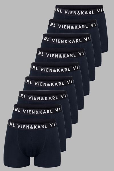 Vien&Karl Ανδρικό σορτς μπόξερ μονόχρωμο Navy Blue 9 Pack