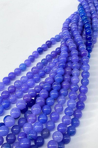 Hobigram Light Blue Ceyt Sphere Cut 8 mm 1 Strand Natural Stone – Beads, Stylish Design, Women's Accessory – Boncu