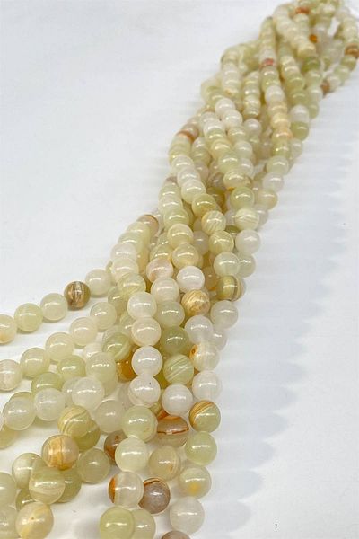 Hobigram Green Color Opal Natural Stone 8 mm 1 Strand – Beads, Stylish Design, Women's Accessory – Beads – Beads