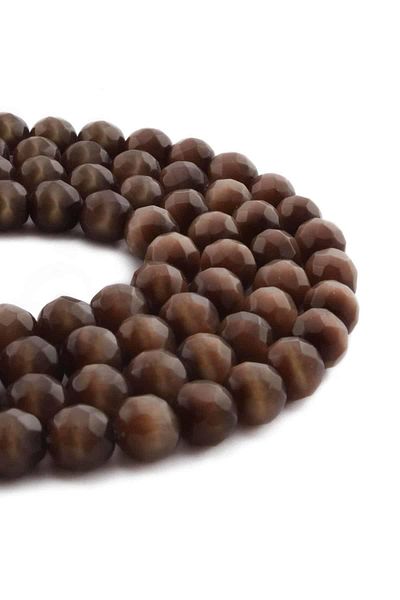 Uçar Doğaltaş Bright Brown Sphere Facet Cut Natural Stone - 10mm Array