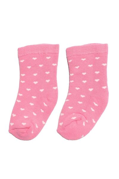 bebegen Baby Girl Pink Heart Towel Socks