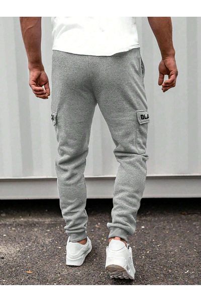 De Carte Μαύρο εμπριμέ Cargo Pocket Relax Jogger Sweatpants