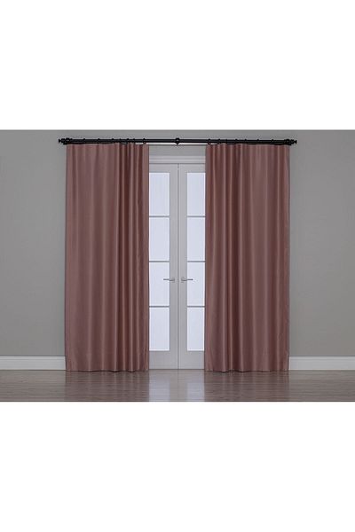 Gauze Fabric Design Blackout Curtain with Blackout Feature Dark Pink