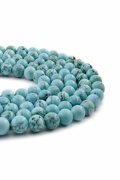 Uçar Doğaltaş Turquoise Natural Stone Brilliant Sphere Cut 8mm Array [Ab]