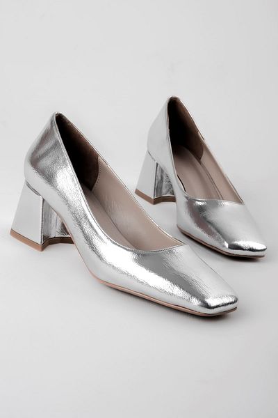 Lal Shoes & Bags Pantofi cu toc pentru femei Pippa, cu vârful tocit, argintiu