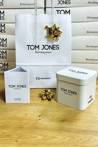 Tom Jones Navy Blue Tar Steel Cord 3 Atm Water Resistant 2 Years Guarantee Men's Wrist Watch Tje3.10011.4