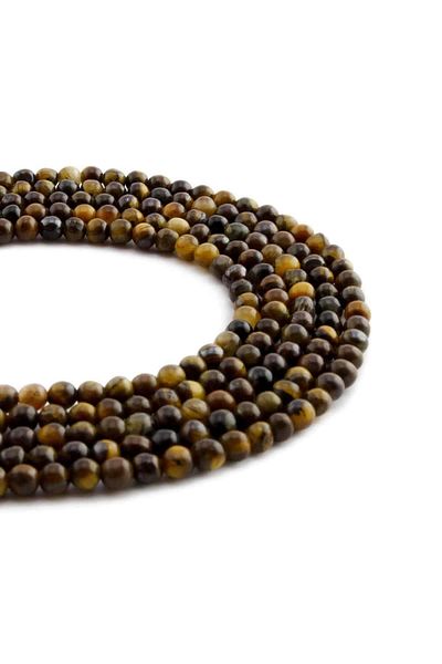 Uçar Doğaltaş Tiger Eye Natural Stone Brilliant Sphere Cut 4mm Array [Ab]