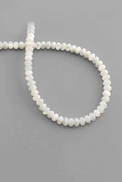 Uçar Doğaltaş Doğal Taş Parlak Beyaz Rondela Kesim 6x4mm Dizi [AA]