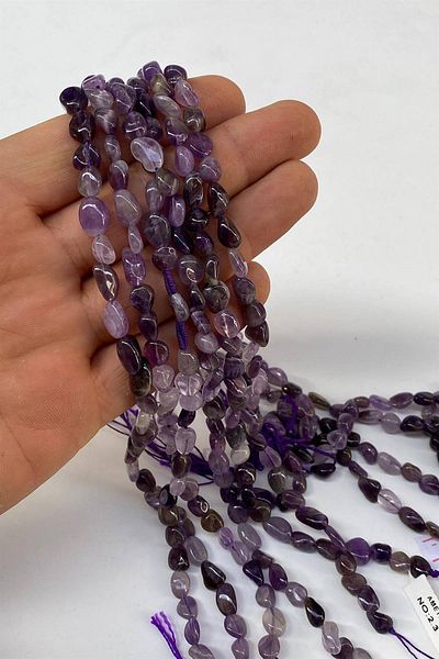 Hobigram Purple Amethyst Lentil Cut Natural Stone 1 String – Beads, Stylish Design, Women's Accessory – Beads – Beads