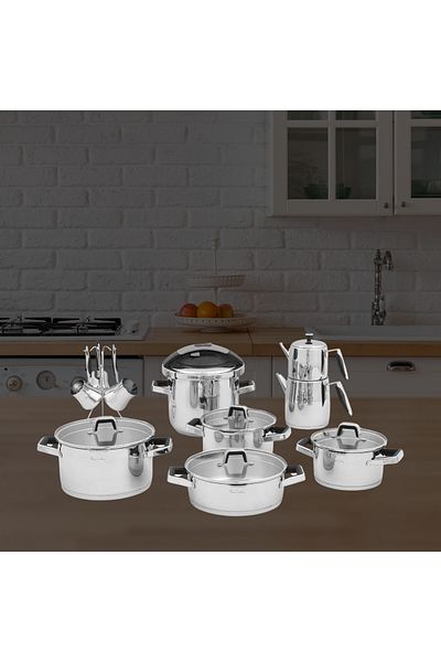 Pierre Cardin Pi̇erre Cardin New Mars Black 18 Piece Pot Set