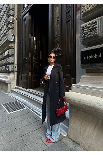 Genel Markalar Fashion Coachella Klasik Midi Trençkot