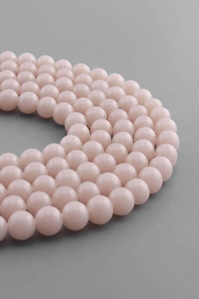 Uçar Doğaltaş Fosforlu Doğal Taş Parlak Açık Pembe Küre Kesim 8mm Dizi
