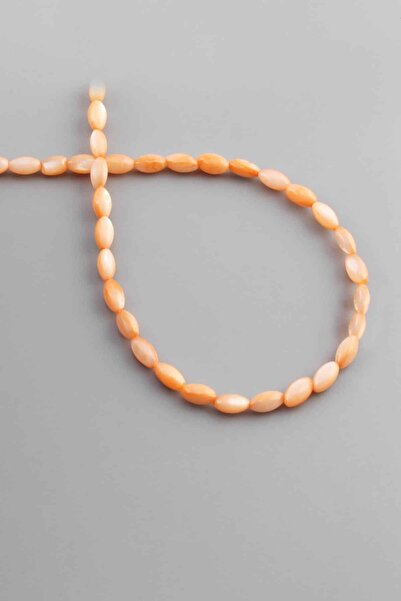 Uçar Doğaltaş Doğal Taş Parlak Turuncu Arpa Kesim 4x8mm Dizi [AA]