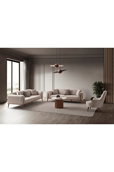 EDSY HOME Riva 3+3+1 Koltuk Takımı Sütlü Kahve