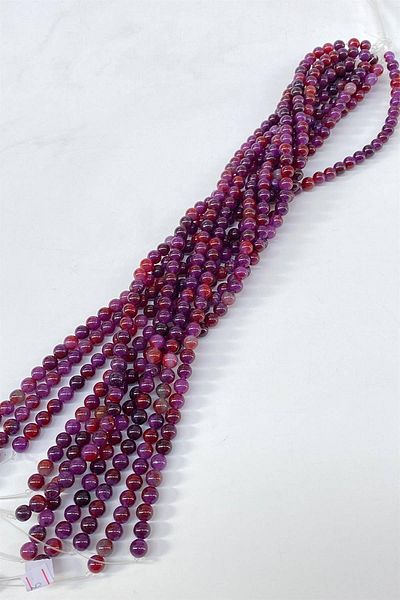 Hobigram Purple Color Ceyt String Sphere Cut 8 mm 1 String Natural Stone – Beads, Stylish Design, Women's Accessory – Boncu