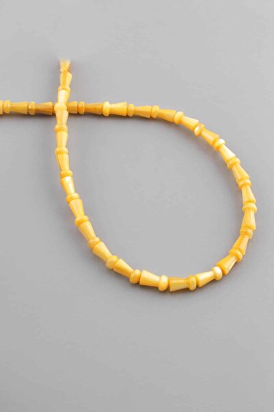 Uçar Doğaltaş Doğal Taş Parlak Sarı Mantar Kesim 4x8mm Dizi [AA]
