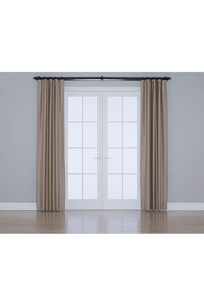 Gauze Fabric Design Chickpea Color Blackout Background Curtain with Dimming Feature