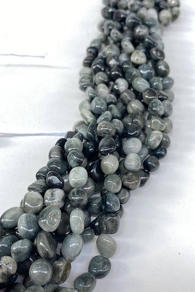 Hobigram Black Shahingözü Lentil Cut Natural Stone 8 mm 1 String – Beads, Stylish Design, Women's Accessory – Boncu
