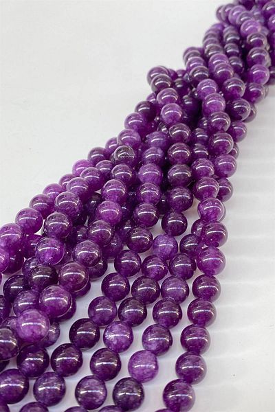 Hobigram Dark Purple Ceyt String Sphere Cut 8 mm 1 String Natural Stone – Beads, Stylish Design, Women's Accessory – Beads