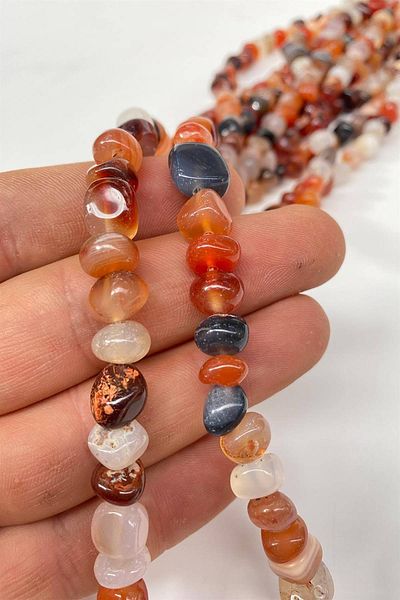 Hobigram Brown Colored Pebble Cut Natural Stone 1 Strand – Beads, Stylish Design, Women's Accessory – Beads