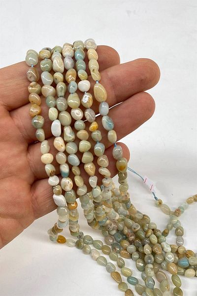 Hobigram Green Natural Stone Lentil Cut 1 String – Special Design, Accessory, Quality Production, Eye-Catching Style – B