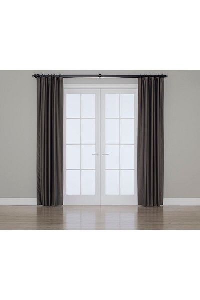 Gauze Fabric Design Anthracite Blackout Background - Curtain Open Blackout Feature