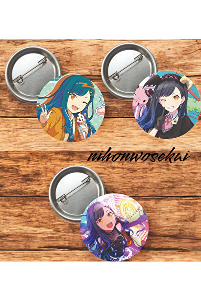 nihonwosekai 3 ADET Shiraishi An Hatsune Miku Colorful PjSekai Anime Buton Ro...