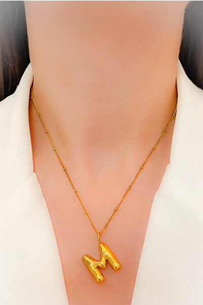 Trinos قلادة من الفولاذ على شكل بالون قلادة على شكل حرف قلادة دوريكا