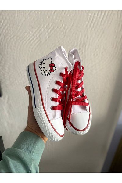 STEPSMART Pantofi sport pentru copii Helloo Kitttyyyy albi
