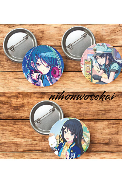 nihonwosekai 3 ADET Hoshino Ichika Hatsune Miku Colorful PjSekai Anime Buton ...