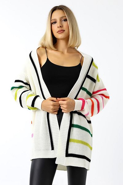 Devinka New Season - Multicolored Women's Oversize Knitwear Cardigan