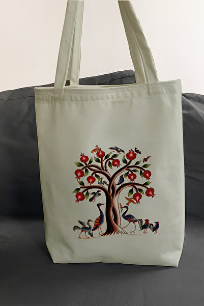 Printed Casual Beach Shopping Tote Cloth Bag with Quality Fabric Inner Pockets