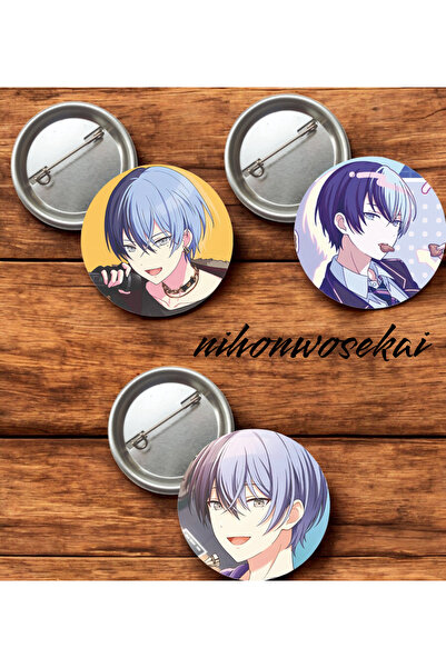 nihonwosekai 3 ADET Aoyagi Toya Hatsune Miku Colorful PjSekai Anime Buton Roz...