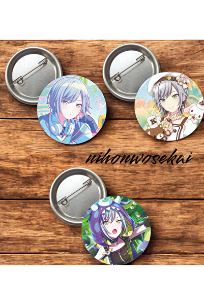 nihonwosekai 3 ADET Hinomori Shiho Hatsune Miku Colorful PjSekai Anime Buton ...
