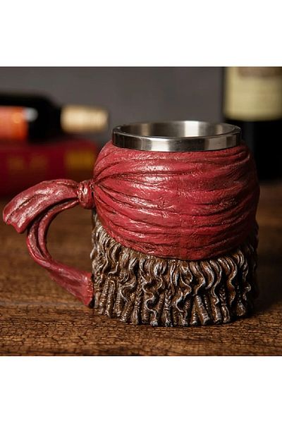 NegroBox Viking 3D Pirate Skull Stainless Steel 500ml Embossed Mug Cup