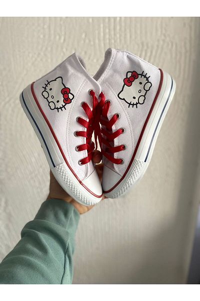 STEPSMART Pantofi sport pentru copii Helloo Kitttyyyy albi